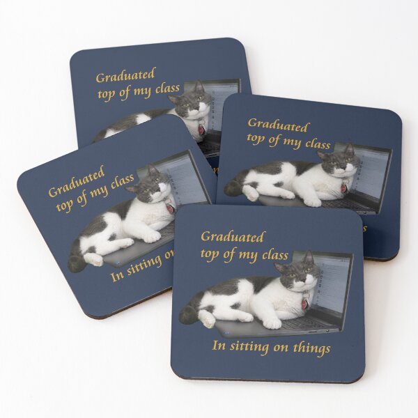 Item preview, Graduated Top of My Class — in Sitting on Things - Funny Cat Graduation Gift designed and sold by h-kitty-world.