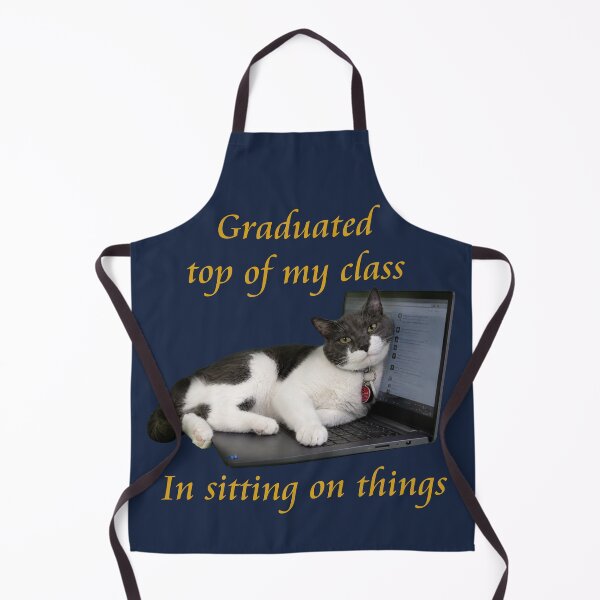 Item preview, Graduated Top of My Class — in Sitting on Things - Funny Cat Graduation Gift designed and sold by h-kitty-world.