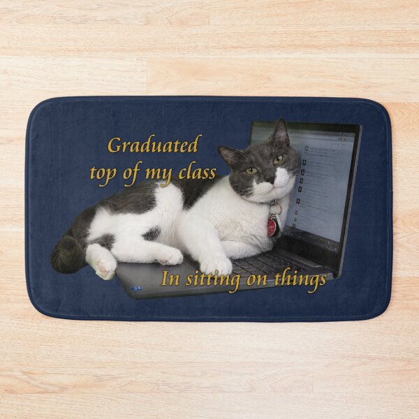 Item preview, Graduated Top of My Class — in Sitting on Things - Funny Cat Graduation Gift designed and sold by h-kitty-world.