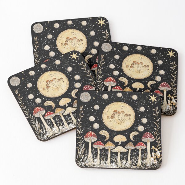Item preview, Moonphases & Mushrooms designed and sold by The Hare & The Moon.