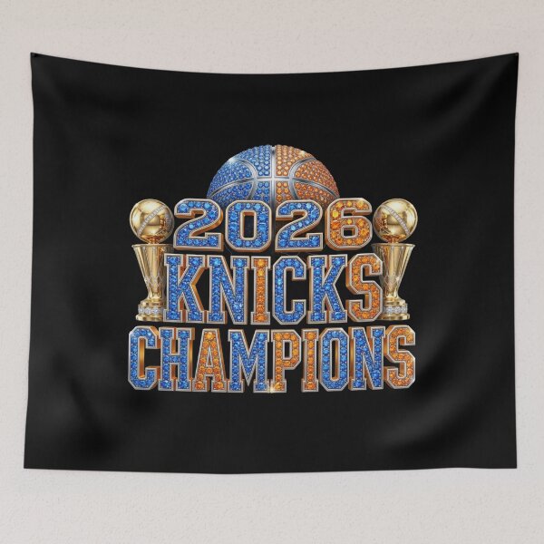 Item preview, New York Knicks Champions 2026, NY Knicks Gold, Blue & Orange Art designed and sold by DigiAngDesigns.