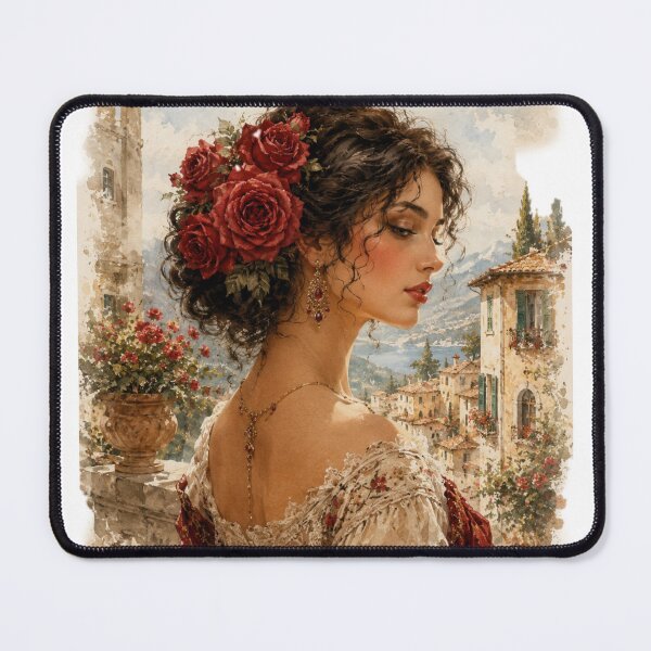 Item preview, Bella Italia – Red Roses & Vintage Lady designed and sold by Blueberry-art23.