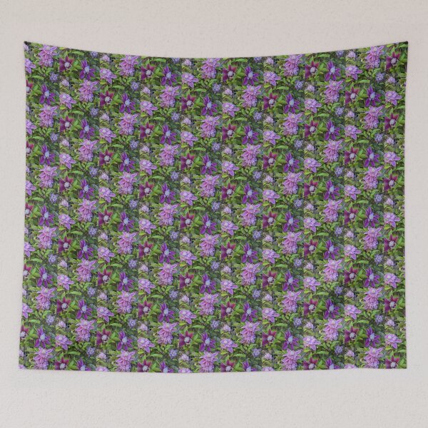 Item preview, Clematis Vine with Purple Beauties designed and sold by JoyousArt4u.
