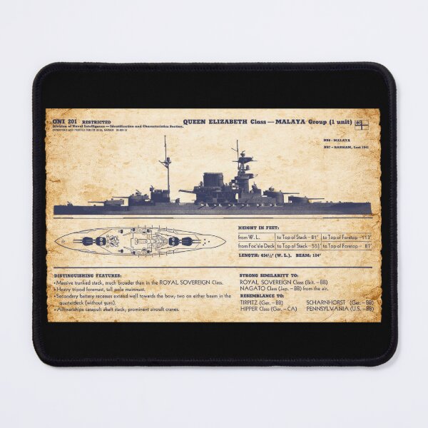 Item preview, Queen Elizabeth Class Battleship WW2 Diagram designed and sold by MilitaryMart.
