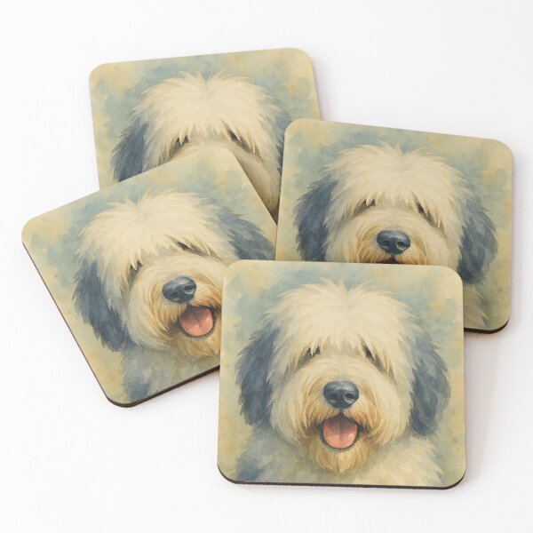 Item preview, Old English Sheepdog Watercolor Dog Art designed and sold by MaverlyShop.
