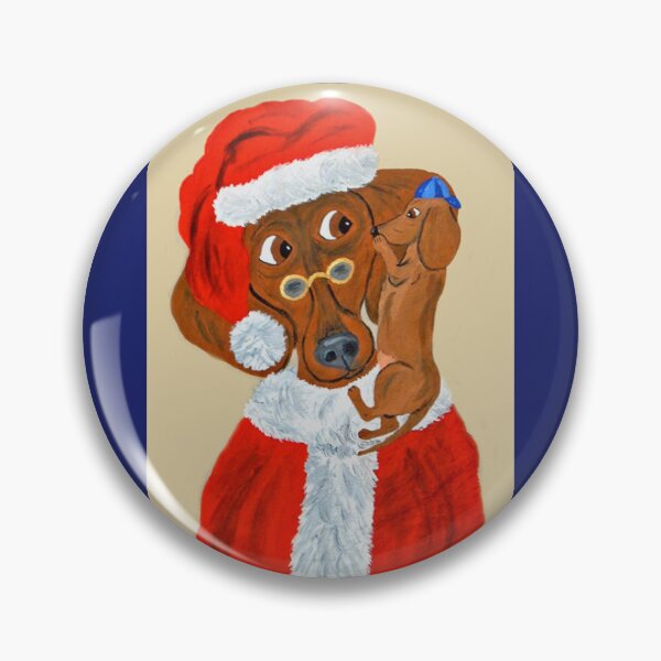 Item preview, Dachshund Puppy telling Santa his Christmas wishes  designed and sold by Squirreldumplings.