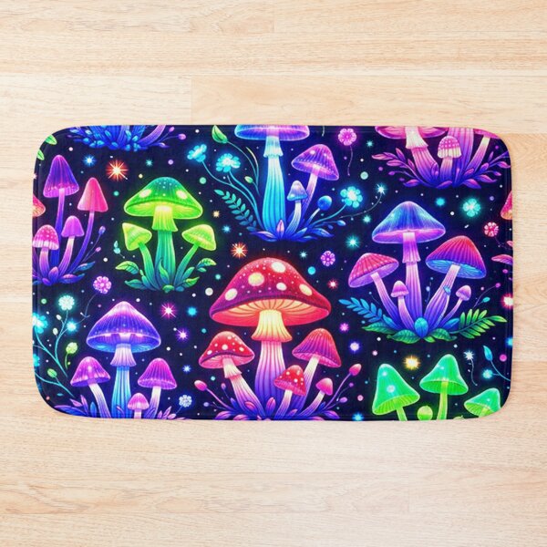 Item preview, Neon Glowing Mushroom Forest Pattern designed and sold by Owcomm.