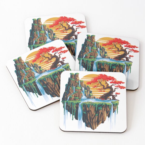 Item preview, Floating Island Waterfall Tree Illustration  designed and sold by GabeMountainArt.