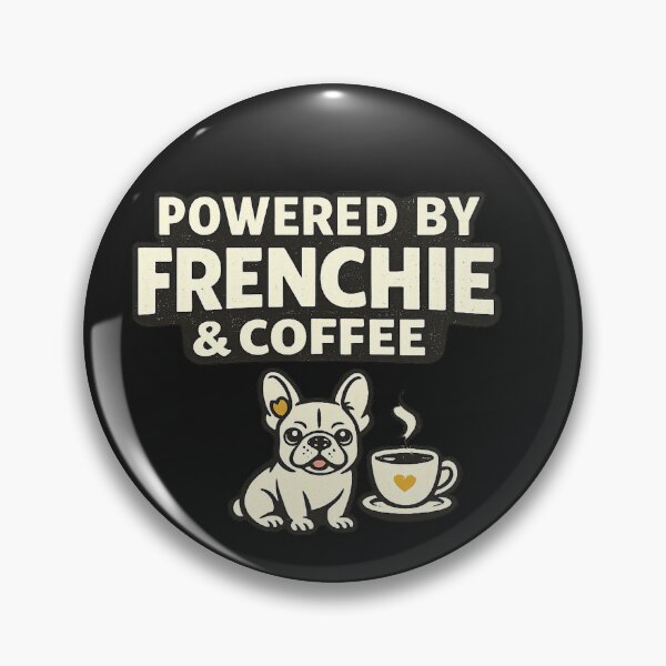 Item preview, Powered by Frenchie & Coffee ⭐ Funny French Bulldog Coffee Gift designed and sold by UrbanPrintVibes.