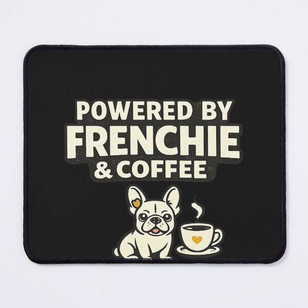 Item preview, Powered by Frenchie & Coffee ⭐ Funny French Bulldog Coffee Gift designed and sold by UrbanPrintVibes.