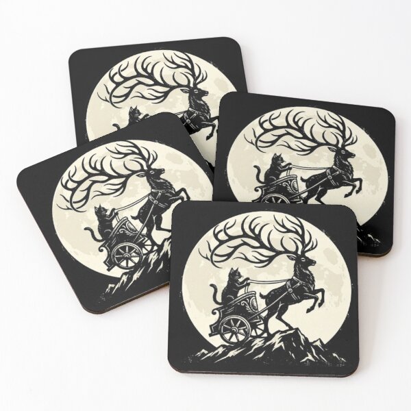Item preview, Moonlit Chariot – Cat and Stag Fantasy designed and sold by Dogandesighn.