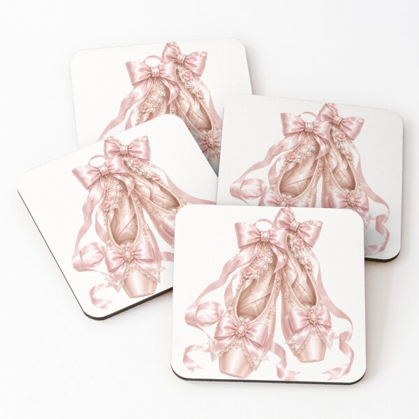 Artikelvorschau, Pink Coquette Ballet Pointe Shoes | Romantic Balletcore Bow Aesthetic Illustration entworfen und verkauft von looplandger.