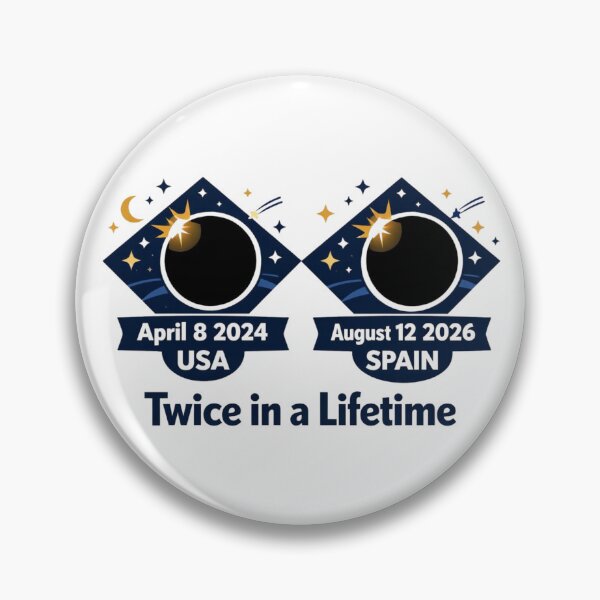 Item preview, Twice in a Lifetime Solar Eclipse 2024 2026 USA Spain — Eclipse Chaser Gift Shirt designed and sold by Print Loft.