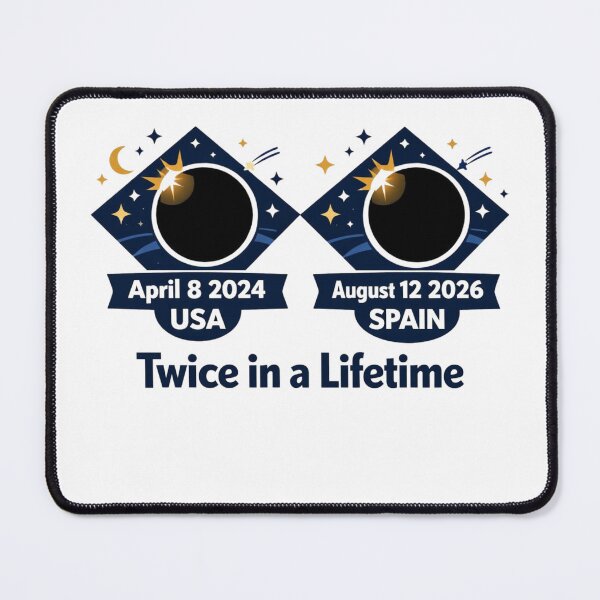 Item preview, Twice in a Lifetime Solar Eclipse 2024 2026 USA Spain — Eclipse Chaser Gift Shirt designed and sold by Print Loft.