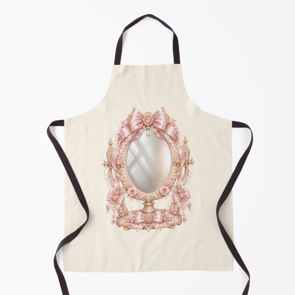 Item preview, Coquette Vanity Mirror Frame | Pink Rococo Bow Aesthetic Vintage Mirror Illustration designed and sold by looplandger.