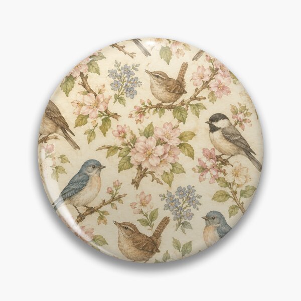 Item preview, Vintage Botanical Birds Pattern designed and sold by Owcomm.