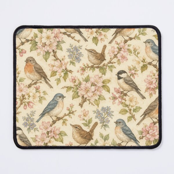 Item preview, Vintage Botanical Birds Pattern designed and sold by Owcomm.