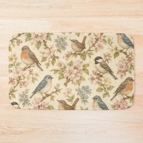 Item preview, Vintage Botanical Birds Pattern designed and sold by Owcomm.