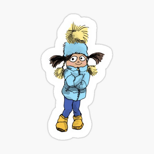Wintry Pom Pom Gal Sticker