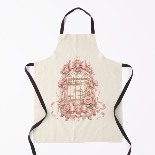 Item preview, Coquette Floral Birdcage | Romantic Pink Bow Vintage Bird Cage Illustration designed and sold by looplandger.
