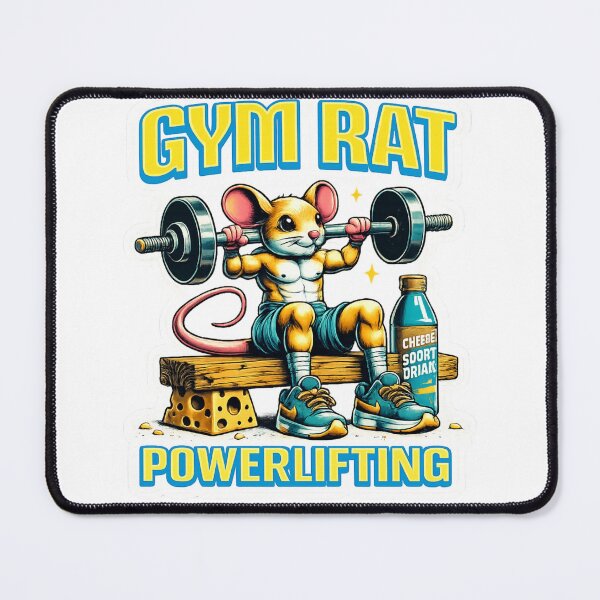 Item preview, Funny Gym Rat Powerlifting Bodybuilding Mouse designed and sold by Digistore1221.