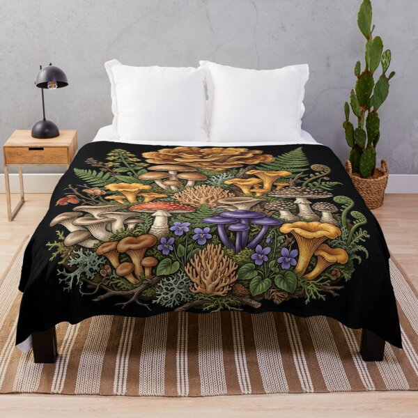 Item preview, Vintage Cottagecore Mushroom Bouquet Forest Fungi Botanical Art designed and sold by rediscoveredapp.
