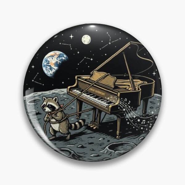 Item preview, Lunar Harmony – Raccoon and Piano designed and sold by Dogandesighn.