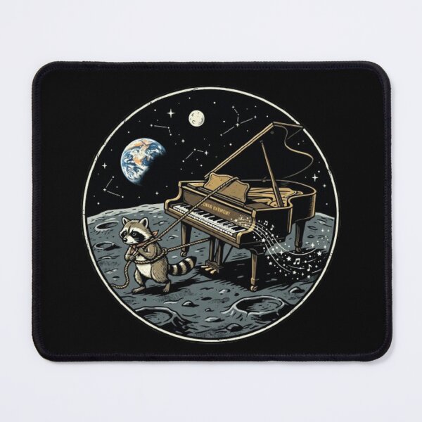 Item preview, Lunar Harmony – Raccoon and Piano designed and sold by Dogandesighn.