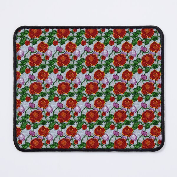 Item preview, Red and pink flowers with green leaves on a gray background designed and sold by Beleza e Estilo.