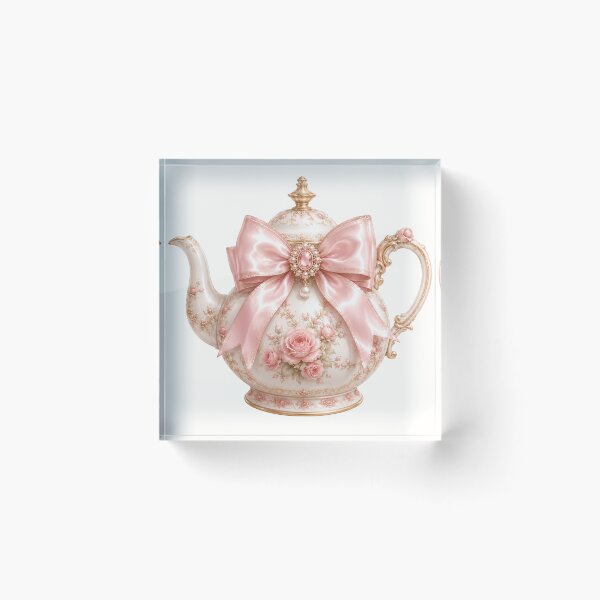 Item preview, Coquette Floral Teapot | Vintage Rose Tea Party Aesthetic Illustration designed and sold by looplandger.