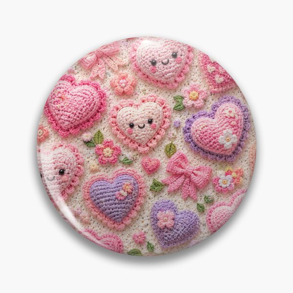 Item preview, Kawaii Crochet Hearts Pattern  designed and sold by Aramdesing.