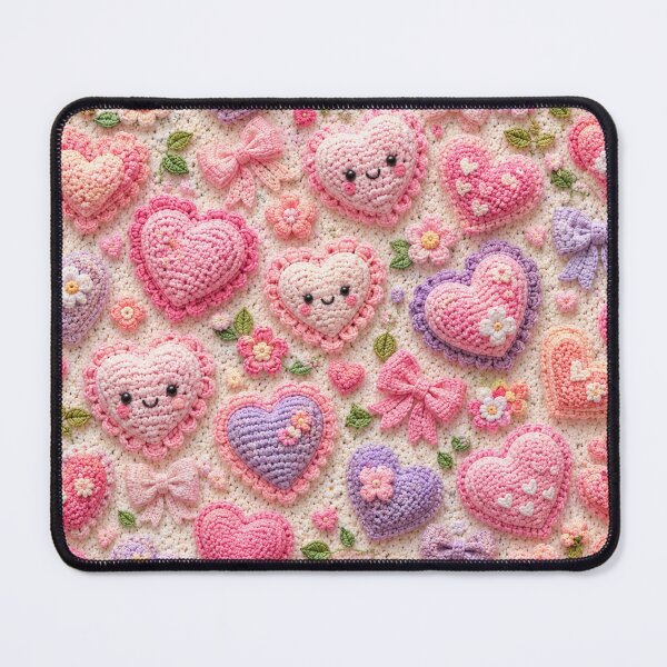 Item preview, Kawaii Crochet Hearts Pattern  designed and sold by Aramdesing.