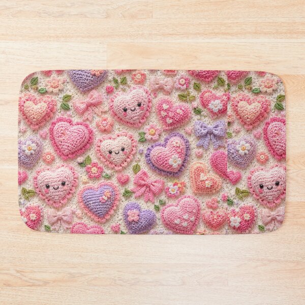 Item preview, Kawaii Crochet Hearts Pattern  designed and sold by Aramdesing.