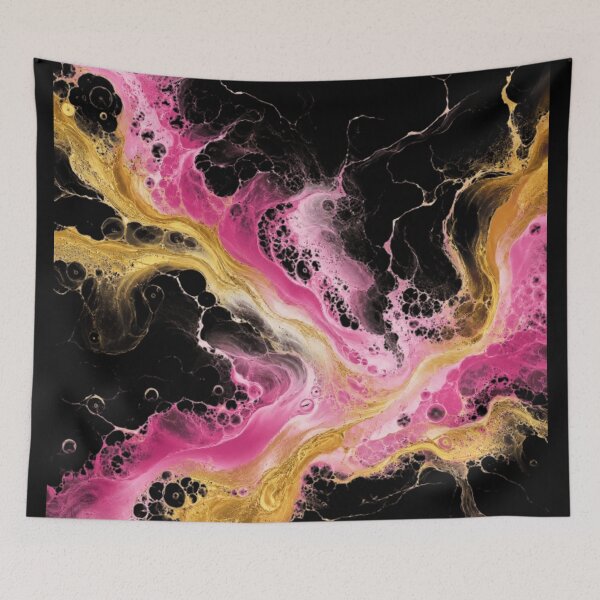 Item preview, Pink Gold Abstract Fluid Art | Modern Design designed and sold by Rawafi Art Studio.