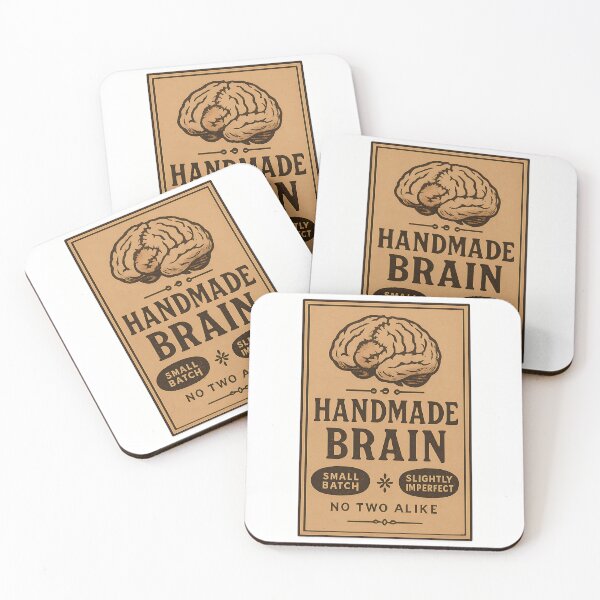 Item preview, Handmade Brain Small Batch Slightly Imperfect — Funny Artisan Label Humor for Creatives designed and sold by EXATEES  ⭐⭐⭐⭐⭐.