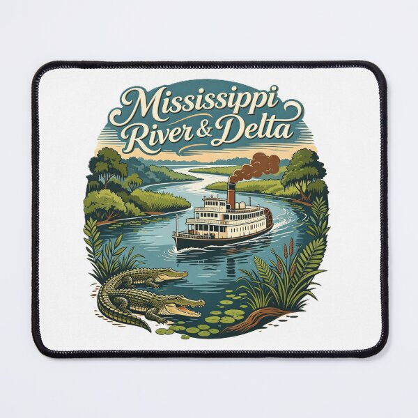 Item preview, Mississippi River & Delta – Steamboat Wildlife Art designed and sold by VladisWorld.