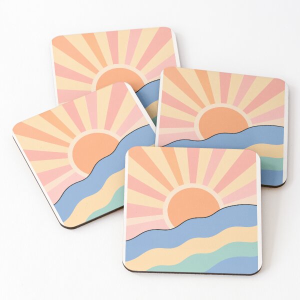 Item preview, Pastel Sunrise Waves | Minimalist Retro Abstract Aesthetic Design designed and sold by Creavanessa0321.