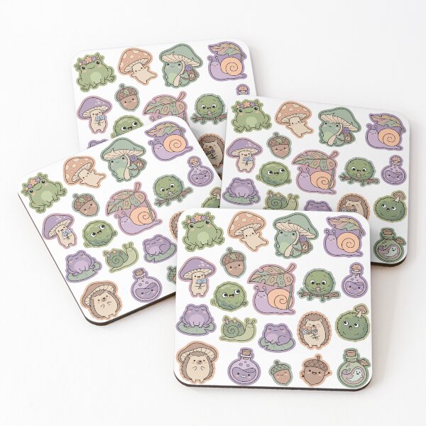 Item preview, Kawaii Cottagecore Frog and Forest Friends Sticker Sheet designed and sold by VineVibe16Studio.