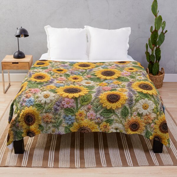 Item preview, Crochet Sunflower Meadow Pattern designed and sold by Aramdesing.