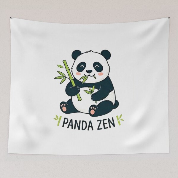 Item preview, Kawaii zen panda bamboo cute nature illustration designed and sold by gatrex.