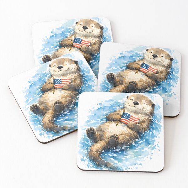 Item preview, Patriotic Otter Floating on Freedom designed and sold by PatiImagination.