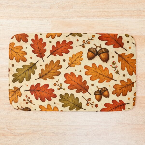 Item preview, Autumn Leaves and Acorns Pattern designed and sold by Owcomm.