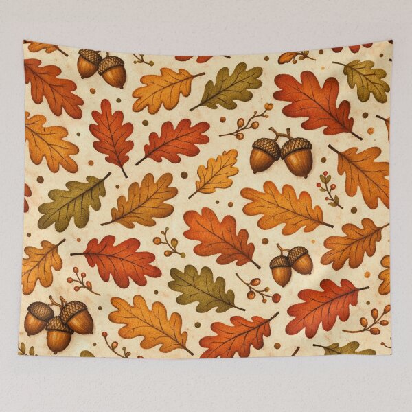 Item preview, Autumn Leaves and Acorns Pattern designed and sold by Owcomm.