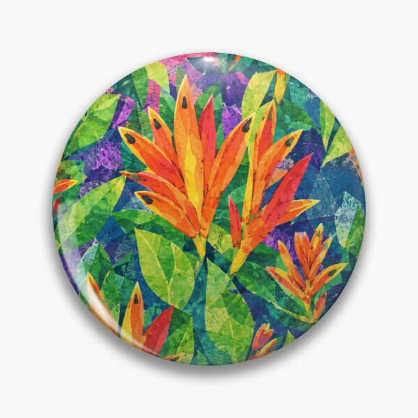 Item preview, Vibrant Tropical Heliconia Collage Pattern, Colorful Jungle Floral Seamless Design, Exotic Botanical Paper Cut Art Print designed and sold by SWSandraWechner.