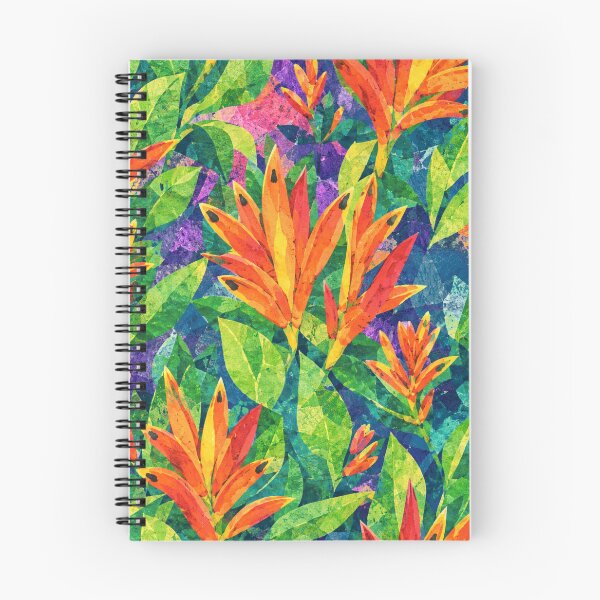 Item preview, Vibrant Tropical Heliconia Collage Pattern, Colorful Jungle Floral Seamless Design, Exotic Botanical Paper Cut Art Print designed and sold by SWSandraWechner.