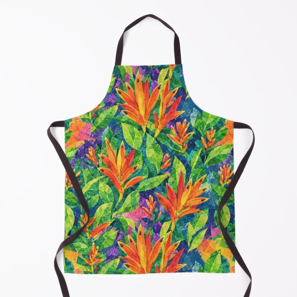 Item preview, Vibrant Tropical Heliconia Collage Pattern, Colorful Jungle Floral Seamless Design, Exotic Botanical Paper Cut Art Print designed and sold by SWSandraWechner.