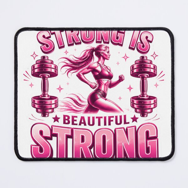 Item preview, Strong Is Beautiful Female Fitness Motivation Pink Gym designed and sold by Digistore1221.