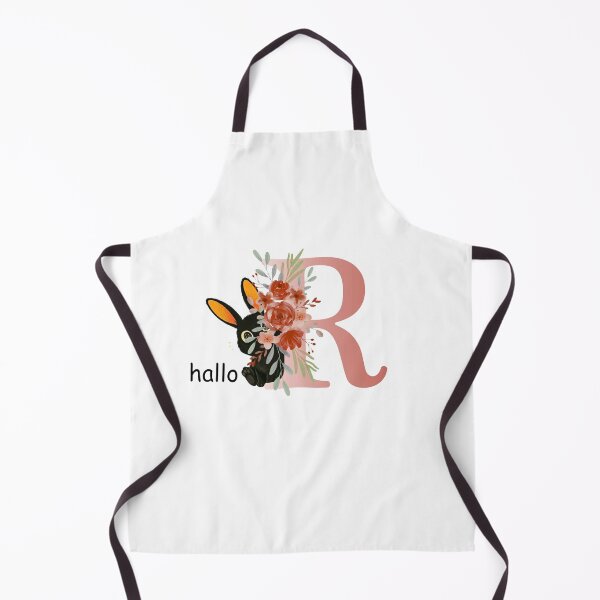 Item preview, Floral Letter R Digital Art Print - Cute Black Bunny Monogram Poster - Custom Initial Wall Art 5000x5000px designed and sold by Rasha-flow.
