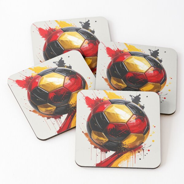 Item preview, Football in black, red, and gold paint splatters, Germany designed and sold by LiskoDesign.