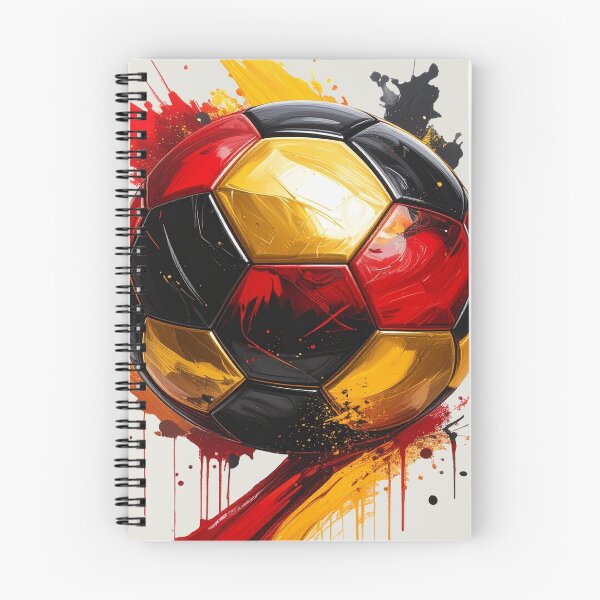 Item preview, Football in black, red, and gold paint splatters, Germany designed and sold by LiskoDesign.